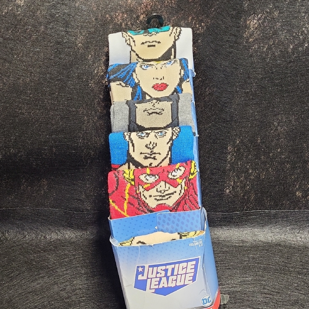 Justice League Character Socks 6 Pair Set